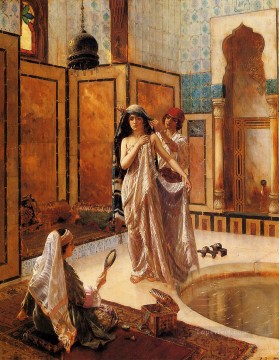 El baño del harén, pintor árabe Rudolf Ernst Pinturas al óleo